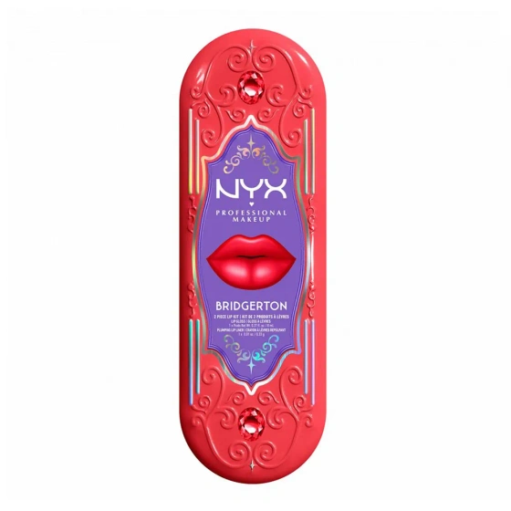 Kliknij na zdjęcie, aby je powiększyć NYX Professional Makeup Bridgerton Royal Treasures Lip Kit 01 Lippen-Make-up-Set Royal Butter Gloss Peony Passion 8 ml + Royal Lip Liner Cupid's Secret 0,33 g