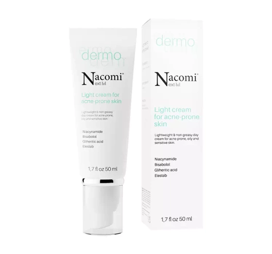 Kliknij na zdjęcie, aby je powiększyć NACOMI NEXT LEVEL DERMO LEICHTE CREME FÜR ZU AKNE NEIGENDE HAUT 50ML