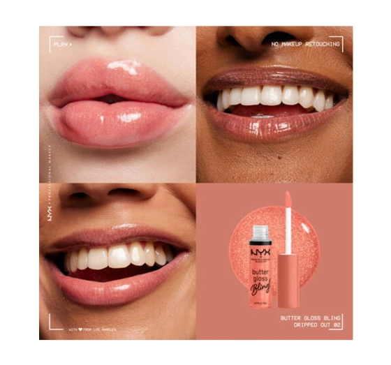 NYX PROFESSIONAL MAKEUP BUTTER GLOSS BLING LIPGLOSS 02 DRIPPED OUT 8ML