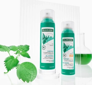 KLORANE TROCKENSHAMPOO MIT BRENNNESSELEXTRAKT FÜR DUNKLES HAAR 150ML