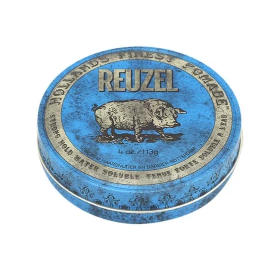 Kliknij na zdjęcie, aby je powiększyć REUZEL BLUE STRONG HOLD WATER SOLUBLE HAARPOMADE 113 G