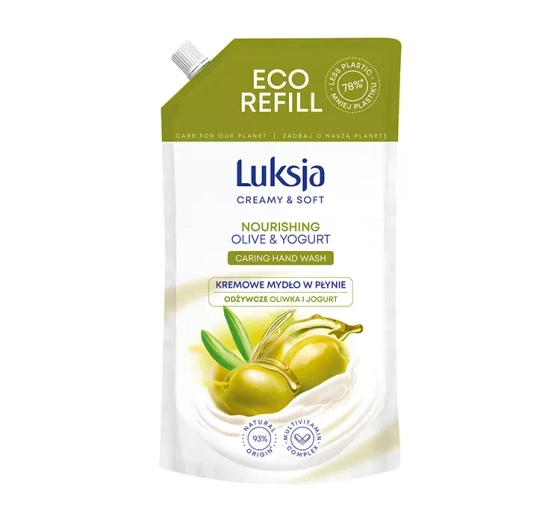 LUKSJA CREAMY & SOFT FLÜSSIGSEIFE OLIVE YOGURT REFIL 900ML