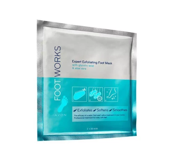 AVON FOOT WORKS EXFOLIATING SOCKS MIT GLYKOLSÄURE UND ALOE VERA 40ML