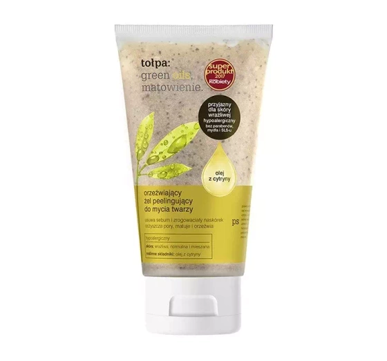 TOŁPA GREEN OILS MATT ERFRISCHENDES GEL PEELING FÜR GESICHTSWASCHEN 150 ML