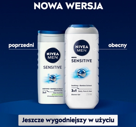 NIVEA MEN Sensitive beruhigendes 3-in-1-Duschgel für Männer 250 ml