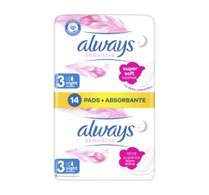 ALWAYS SENSITIVE DAMENBINDEN MIT FLÜGELN 3 NIGHT 14 STÜCK