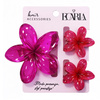 eCarla – Set mit drei Haarklammern in Form von hawaiianischen Blumen „Vacay Flower“ SP445 Ombre
