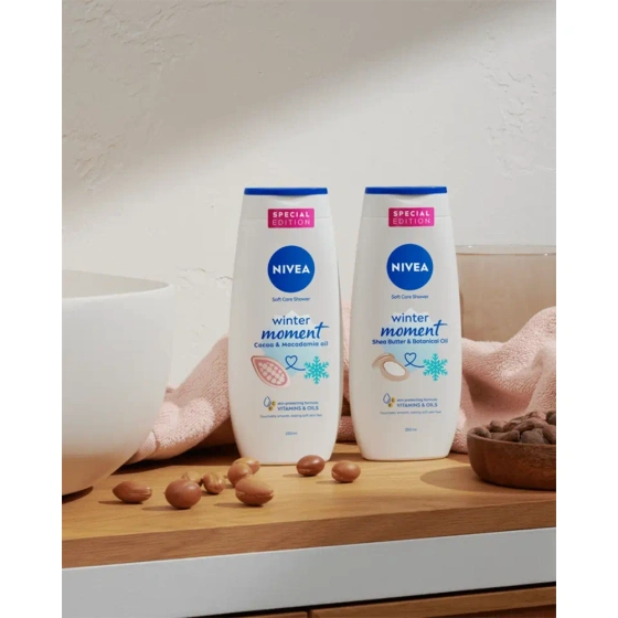 Kliknij na zdjęcie, aby je powiększyć NIVEA Winter Moment Shea Butter&Botanical Oil Cremiges Duschgel 250 ml