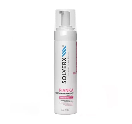 Solverx Sensitive Skin Make-up-Entferner und Gesichtswaschschaum 200ml