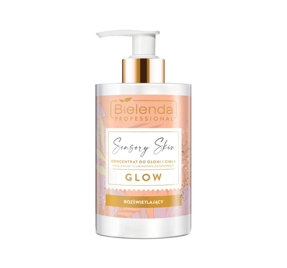 Kliknij na zdjęcie, aby je powiększyć BIELENDA PROFESSIONAL SENSORY SKIN AUFHELLUNGSKONZENTRAT FÜR HÄNDE UND KÖRPER GLOW 300ML