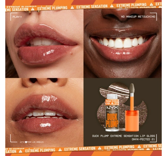 NYX Professional Makeup Duck Plump Lip Gloss zur Lippenvergrößerung 21 Onyx-Pected 7 ml