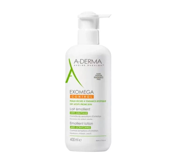 A-derma Exomega Control lindernde Milch gegen Kratzen 400ml