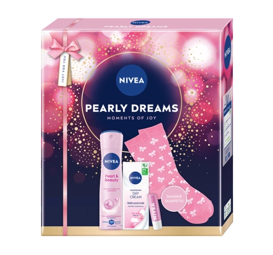 Kliknij na zdjęcie, aby je powiększyć NIVEA Pearly Dreams Geschenkset für Frauen mit Kosmetik und Socken