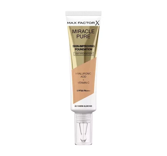 MAX FACTOR MIRACLE PURE FOUNDATION ZUR VERBESSERUNG DES HAUTZUSTANDS 45 WARM ALMOND 30ML