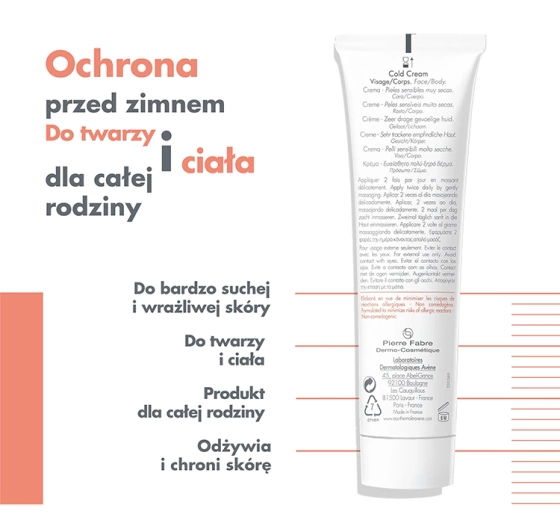AVENE COLD CREME FÜR GESICHT UND KÖRPER 100 ML