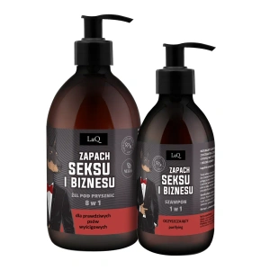 LaQ Doberman Zapach Seksu i Biznesu Geschenkset für Männer Duschgel 8in1 500 ml + Shampoo 300 ml
