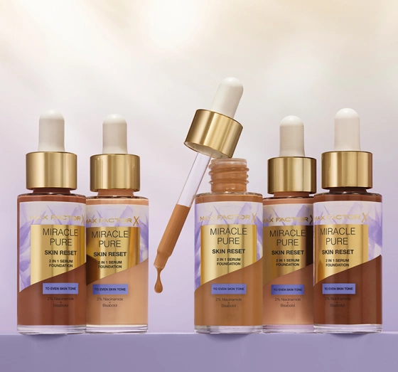Kliknij na zdjęcie, aby je powiększyć Max Factor Miracle Pure Skin Reset Foundation-Serum 60-80 Light to Medium 30ml