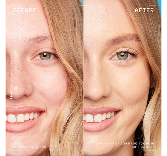 Kliknij na zdjęcie, aby je powiększyć NYX Professional Makeup Pro Fix Stick Concealer-Stick für das Gesicht 07 Soft Beige 1,6 g