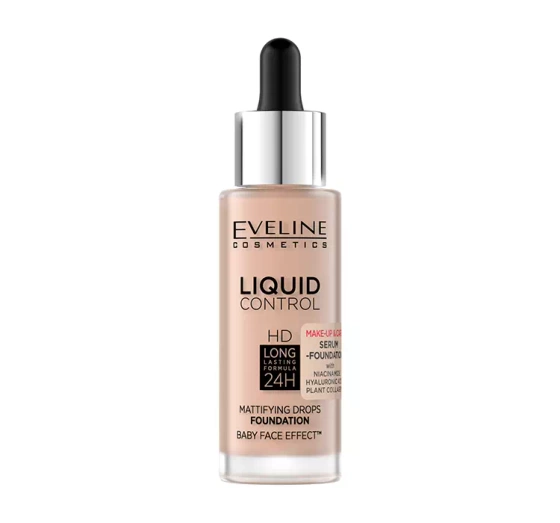 Kliknij na zdjęcie, aby je powiększyć EVELINE LIQUID CONTROLHD MATTIERENDE FOUNDATION MIT NIACINAMID 003 IVORY BEIGE 32ML