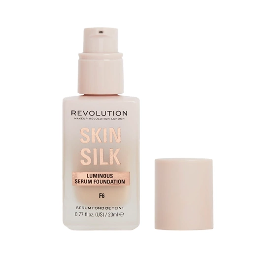 Kliknij na zdjęcie, aby je powiększyć MAKEUP REVOLUTION SKIN SILK SERUM FOUNDATION PFLEGENDE GRUNDIERUNG F6 23ML