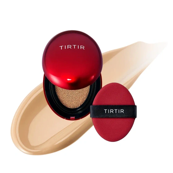 TIRTIR Mask Fit Red Cushion SsPF40 PA++ langanhaltende Mini-Gesichtsgrundierung in Kompaktform 27N Camel 4,5 g