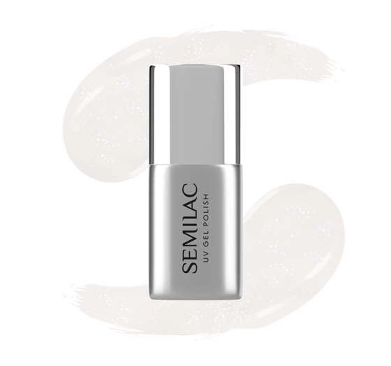 Kliknij na zdjęcie, aby je powiększyć Semilac x Margaret UV-Top mit Partikeln T32 Top No Wipe Milky Dust 7 ml