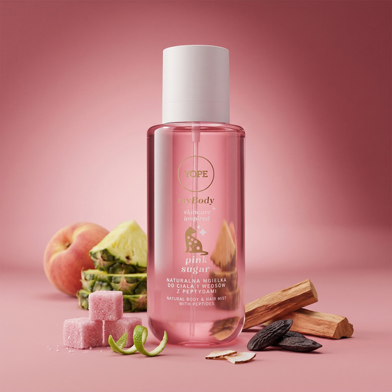 Yope Natur-Körper- und Haarspray mit Peptiden „Pink Sugar“, 200 ml