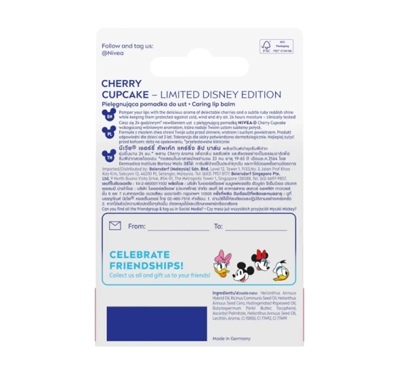 NIVEA Disney Mickey and Friends Lippenpflege Cherry Cupcake 4,8 g
