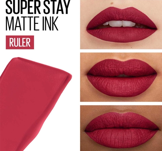 Kliknij na zdjęcie, aby je powiększyć MAYBELLINE SUPER STAY MATTE INK LIPPENSTIFT 80 RULER 5ML