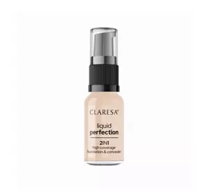 CLARESA LIQUID PERFECTION FOUNDATION 2IN1 102 WARM MEDIUM 18G