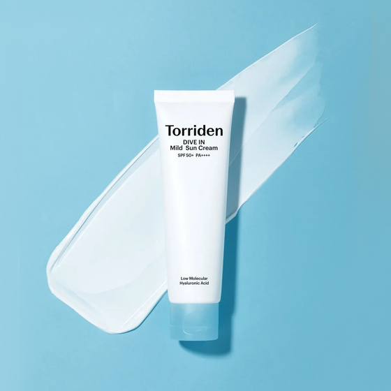 Torriden Dive In Mild Sun Cream – feuchtigkeitsspendende Gesichtscreme mit Lichtschutzfaktor SPF50+ PA++++, 60 ml