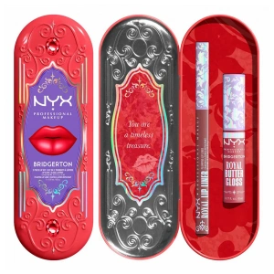 NYX Professional Makeup Bridgerton Royal Treasures Lip Kit 01 Lippen-Make-up-Set Royal Butter Gloss Peony Passion 8 ml + Royal Lip Liner Cupid's Secret 0,33 g