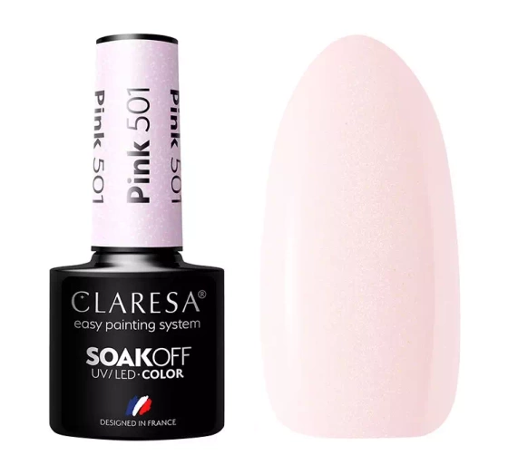 CLARESA SOAK OFF HYBRIDLACK PINK 501 5ML