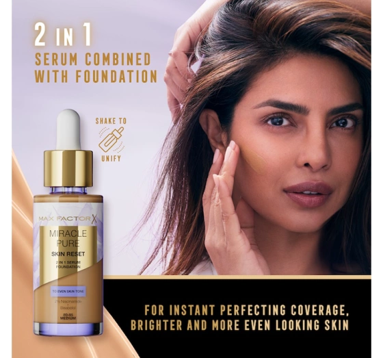 Kliknij na zdjęcie, aby je powiększyć Max Factor Miracle Pure Skin Reset Foundation-Serum 60-80 Light to Medium 30ml
