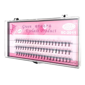 Green Eyelash Silk – Seiden-Kunstwimpern in Büscheln, 11 mm, 60 Stück