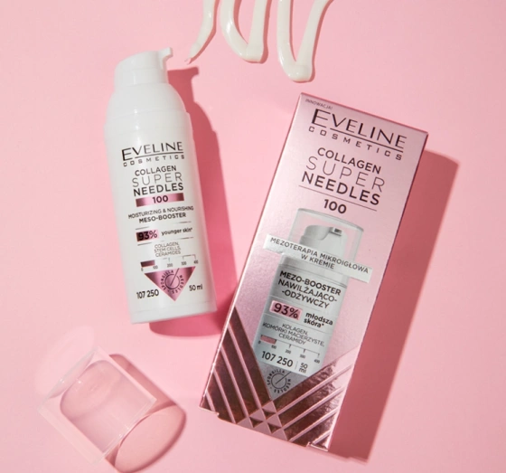 Eveline Cosmetics Super Needles Collagen 100 Mezo-Booster Feuchtigkeits- und Nährstoffcreme 50 ml