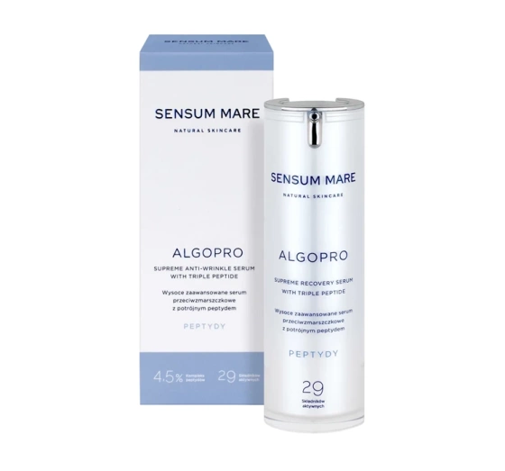 Kliknij na zdjęcie, aby je powiększyć SENSUM MARE ALGOPRO HOCHENTWICKELTES ANTI FALTEN SERUM MIT TRIPLE PEPTID 4,5% 30ML