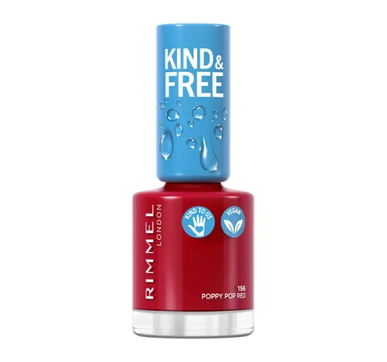Kliknij na zdjęcie, aby je powiększyć RIMMEL KIND & FREE VEGANER NAGELLACK 156 POPPY POP RED 8ML