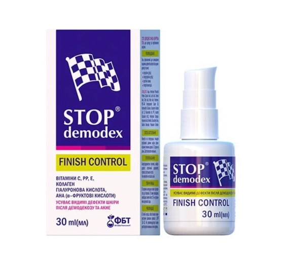 GoldenPharm Stop Demodex Finish Control Gel für Gesichtswaschen 30ml