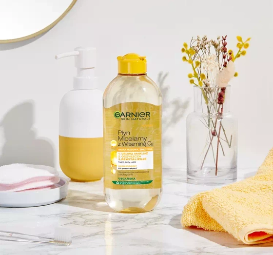 Kliknij na zdjęcie, aby je powiększyć GARNIER SKIN NATURALS VITAMIN C MIZELLENWASSER 400ML