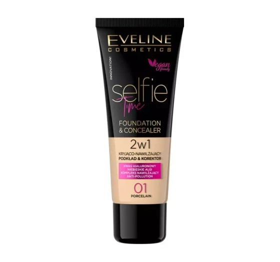 Kliknij na zdjęcie, aby je powiększyć EVELINE SELFIE TIME FOUNDATION UND CONCEALER 01 PORCELAIN 30ML