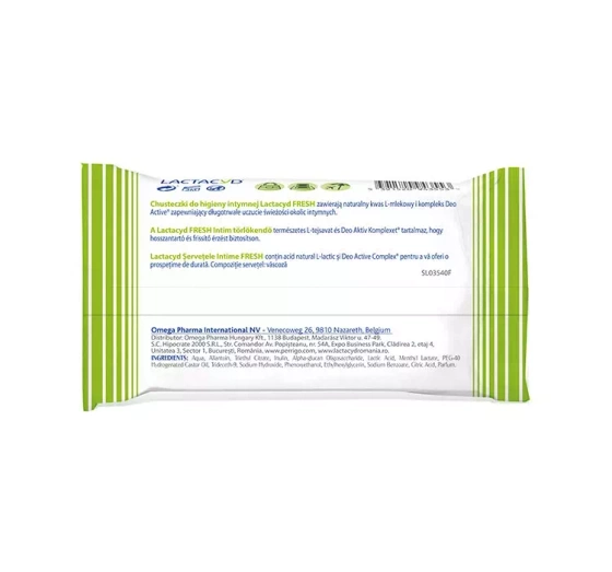 Kliknij na zdjęcie, aby je powiększyć LACTACYD FRESH INTIMPFLEGETÜCHER 15 STÜCK