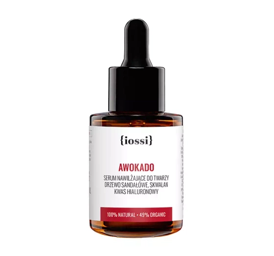 Kliknij na zdjęcie, aby je powiększyć IOSSI FEUCHTIGKEITSSPENDENDES GESICHTSSERUM MIT AVOCADO SANDELHOLZ UND HYALURONSÄURE 30ML