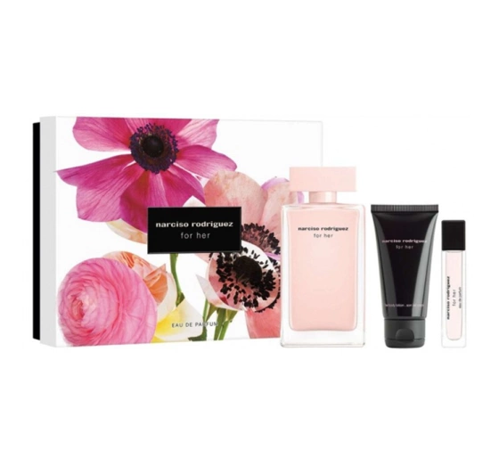 NARCISO RODRIGUEZ FOR HER EDP SPRAY 100ML + 10ML + BALSAM 50ML