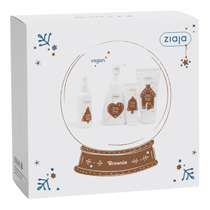 Ziaja Brownie Geschenkset zur Körperpflege Duschgel 160 ml + Schaum 250 ml + Körperspray 100 ml + Handcreme 50 ml