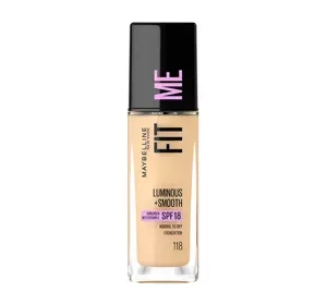 MAYBELLINE FIT ME LUMINOUS + SMOOTH FOUNDATION 118 LIGHT BEIGE 30ML