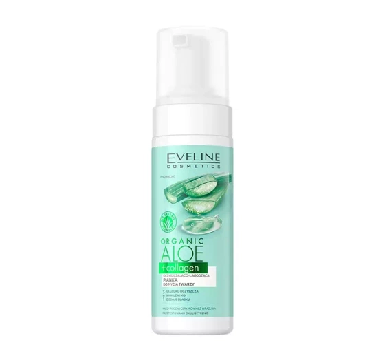 Kliknij na zdjęcie, aby je powiększyć EVELINE ORGANIC ALOE + COLLAGEN REINIGENDER UND HEILENDER GESICHTSSCHAUM 150ML