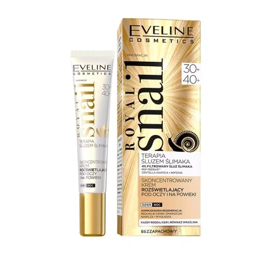 Kliknij na zdjęcie, aby je powiększyć EVELINE ROYAL SNAIL SCHNECKENSCHLEIM AUGENCREME 30+ 40+ TAG NACHT 20 ML