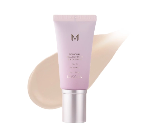 Kliknij na zdjęcie, aby je powiększyć Missha Signature Real Complete BB Cream EX Getönte Tagescreme mit SPF30 PA++ No 21 Light Beige 45 g