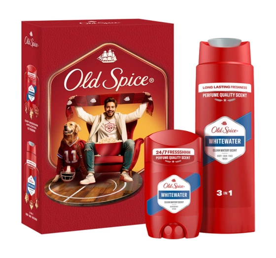 Kliknij na zdjęcie, aby je powiększyć Old Spice Set Whitewater Gel 250ml + Deodorant Stick 50ml